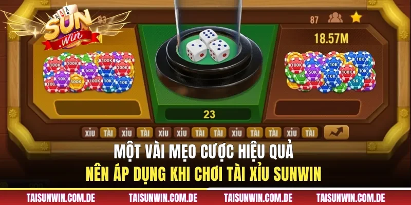 Một vài mẹo cược hiệu quả nên áp dụng khi chơi tài xỉu Sunwin